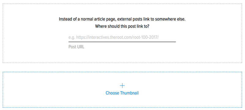 Add an external url and thumbnail for display when distributed